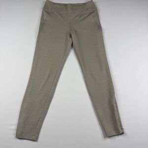 Athleta Delancey Skyline Herringbone Pants Women Size Medium Tan Brown 824993